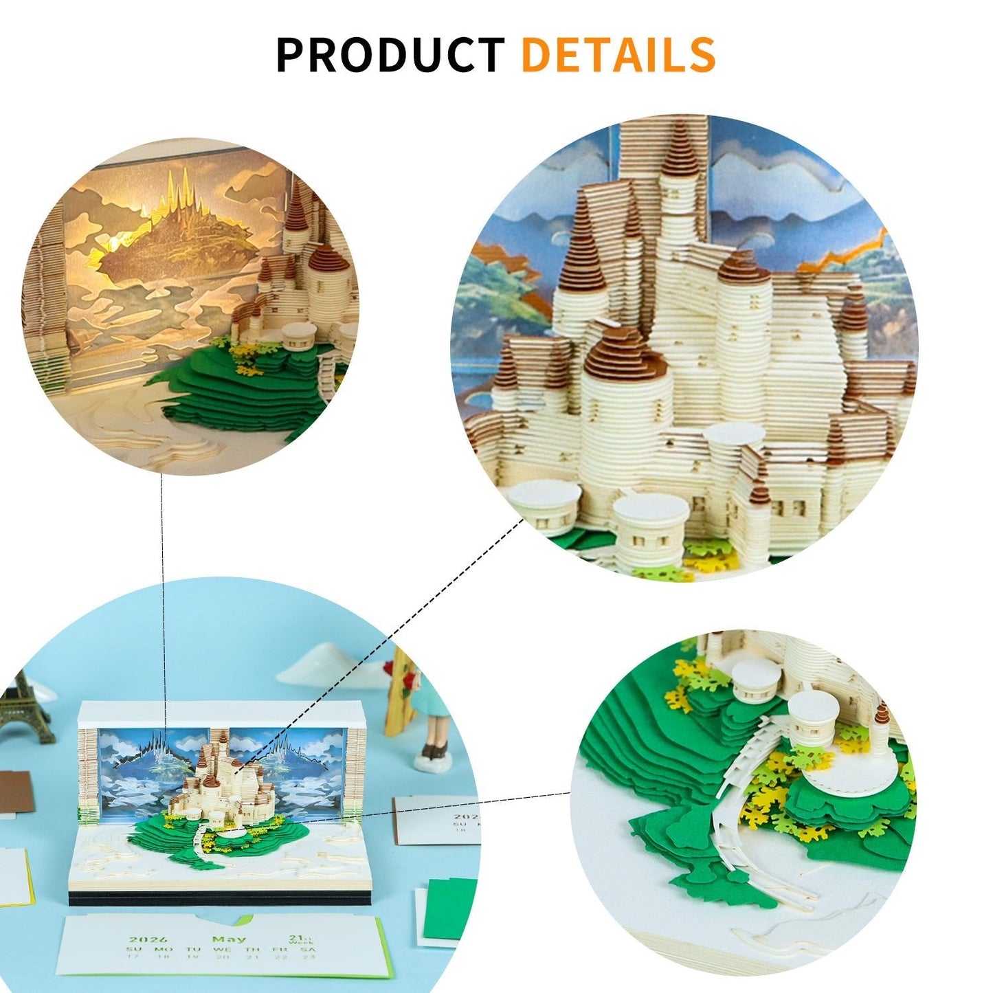 Calendario 3D 2026 - Città nel cielo