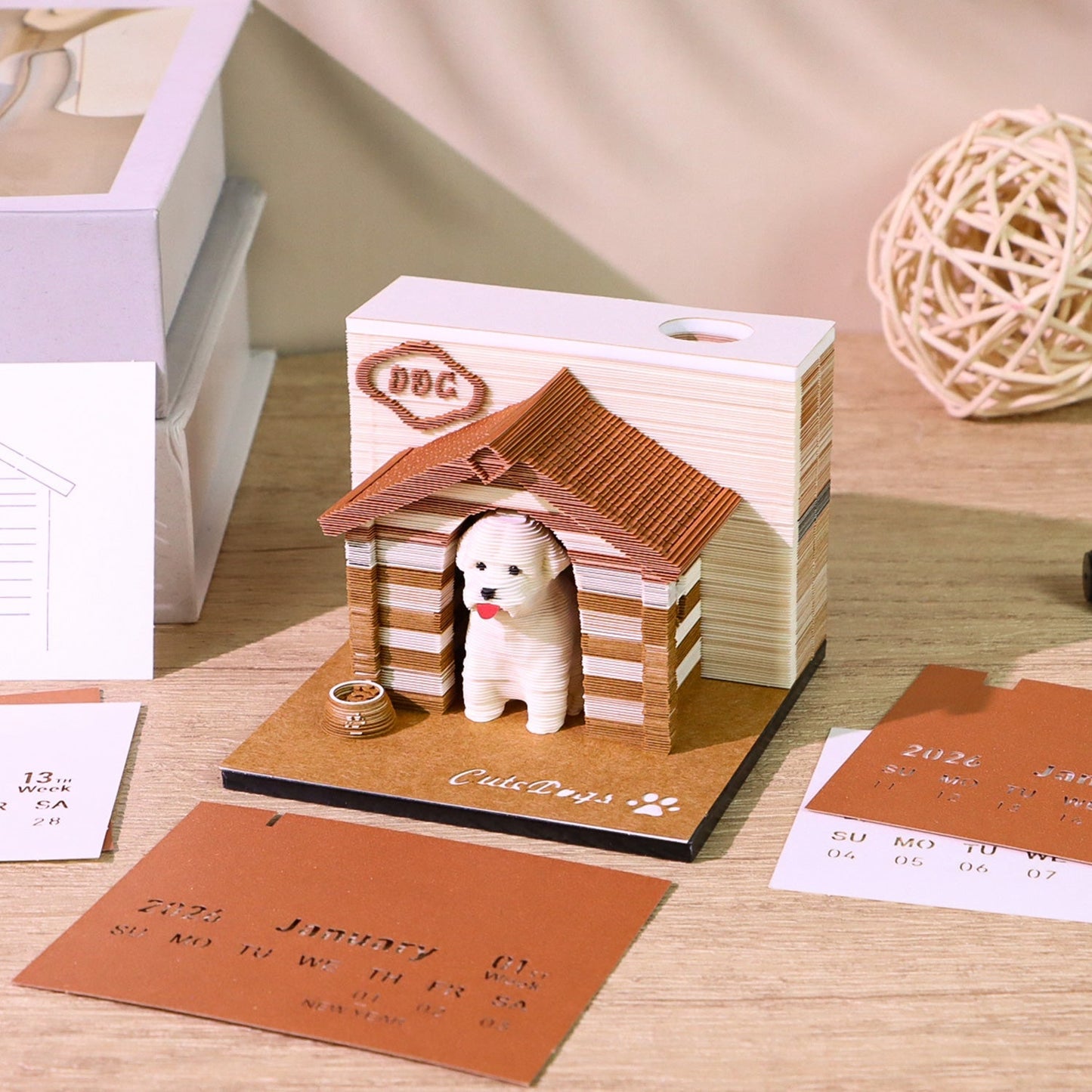 Calendario 3D 2026 - Cane