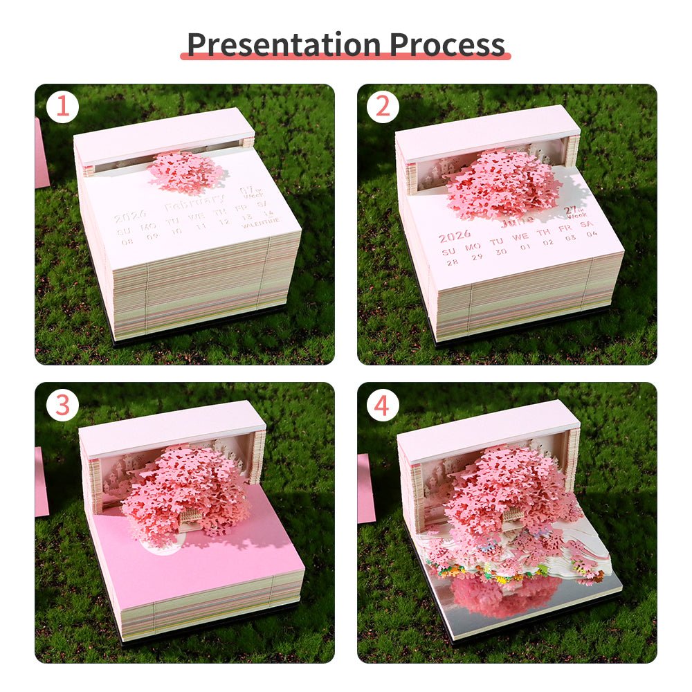 Calendario 3D 2026 - Isola degli alberi floreali