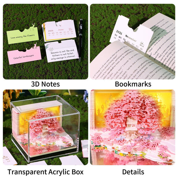 Calendario 3D 2026 - Isola degli alberi floreali