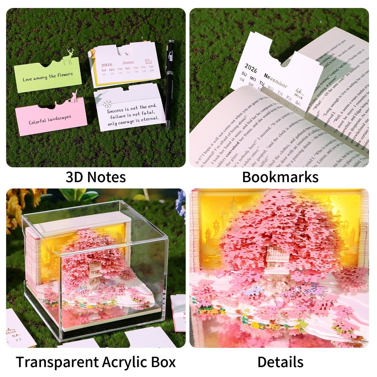 Calendario 3D 2026 - Isola degli alberi floreali