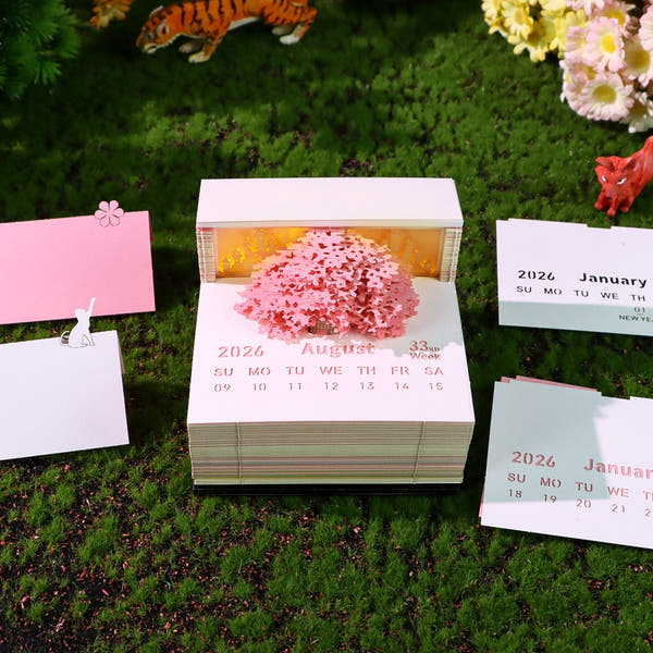 Calendario 3D 2026 - Isola degli alberi floreali