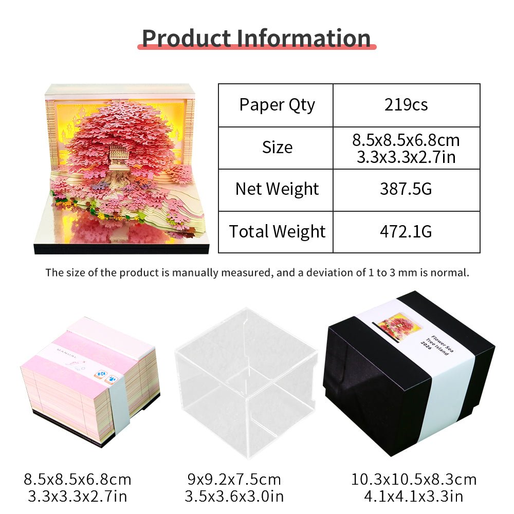 Calendario 3D 2026 - Isola degli alberi floreali
