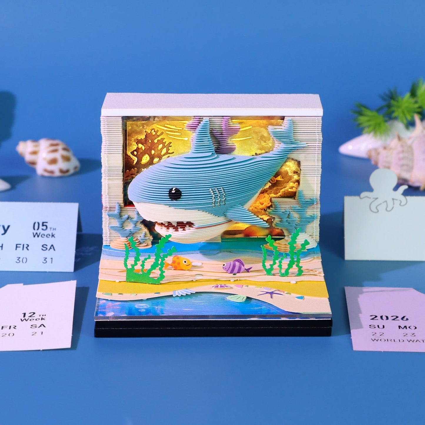 3D Calendar 2026 - Lovely Ocean Shark