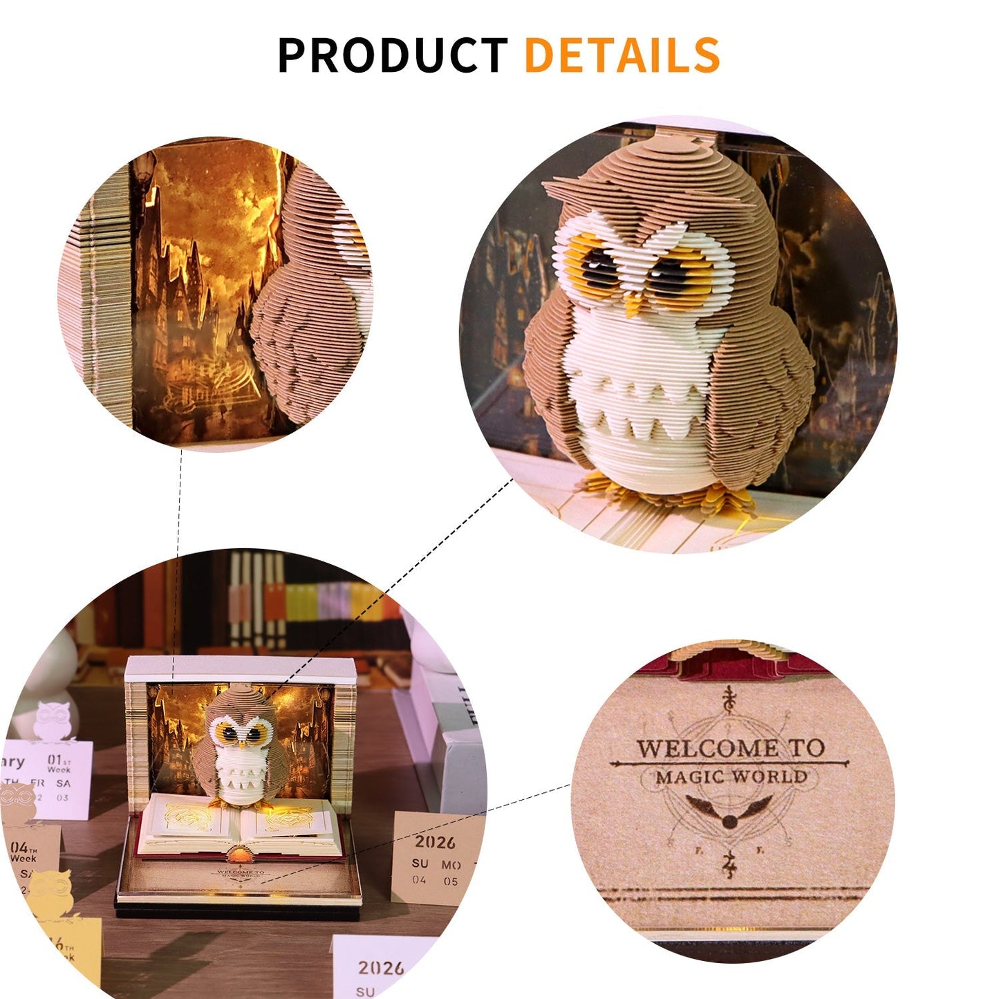 3D Calendar 2026 - Magic Owl