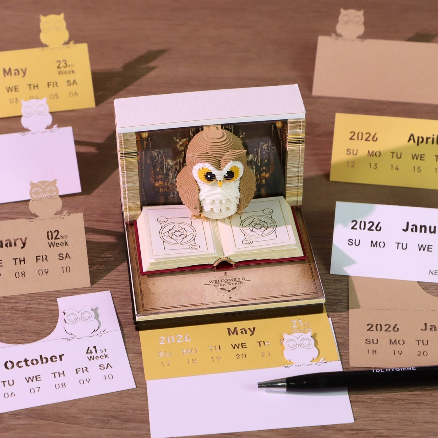 3D Calendar 2026 - Magic Owl