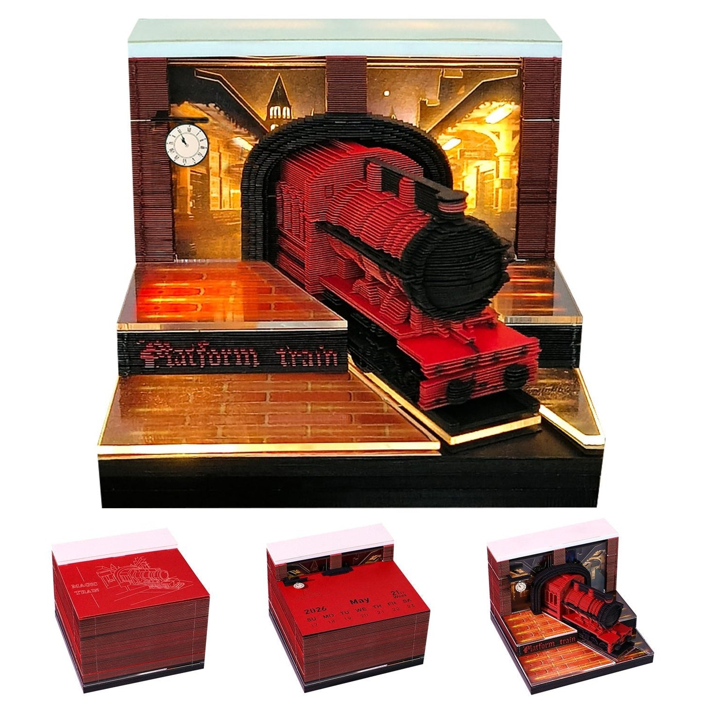 3D Calendar 2026 - Magic Platform Train