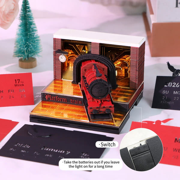 3D Calendar 2026 - Magic Platform Train