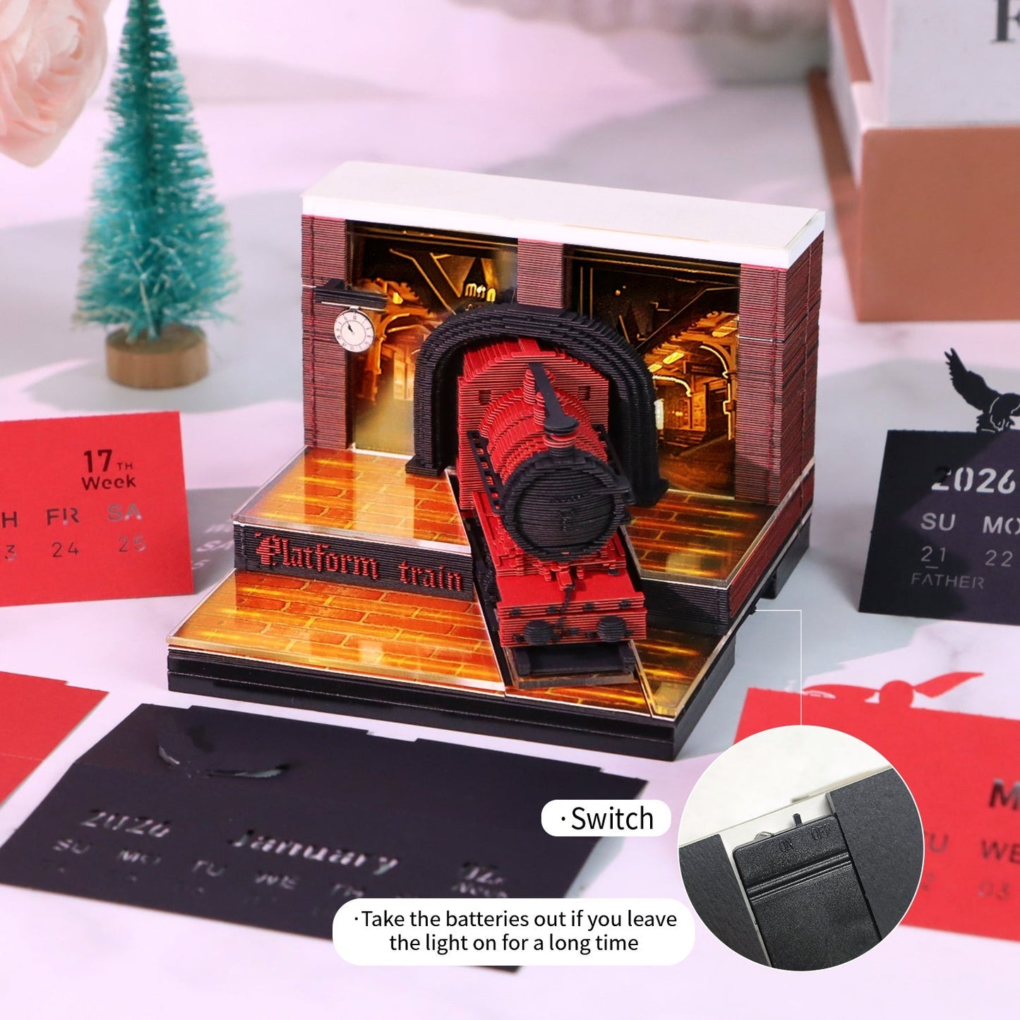 3D Calendar 2026 - Magic Platform Train