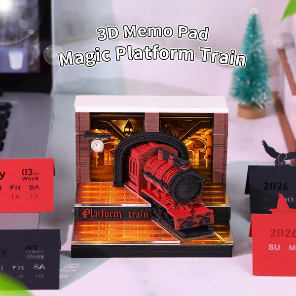 3D Calendar 2026 - Magic Platform Train