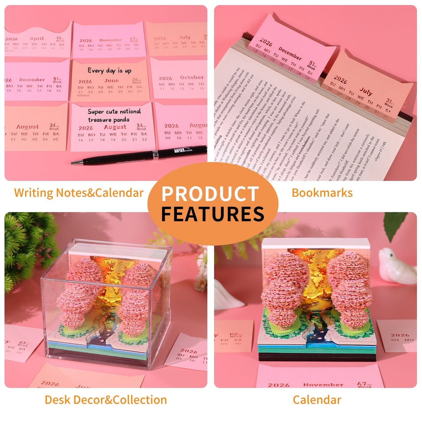 Calendario 3D 2026 - Foresta di fiori di pesco