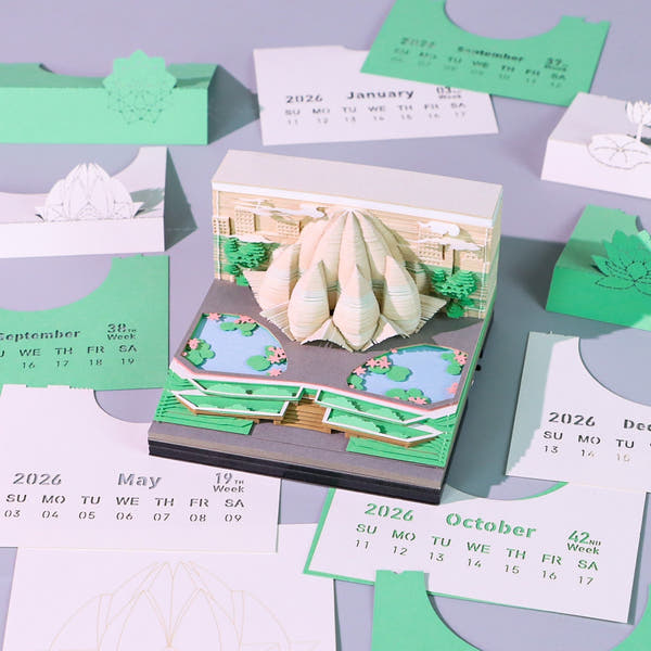 Calendario 3D 2026 - Il Tempio del Loto