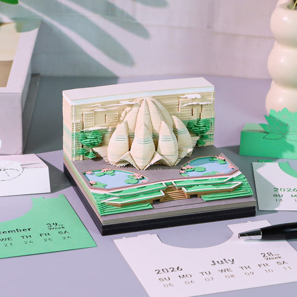 Calendario 3D 2026 - Il Tempio del Loto