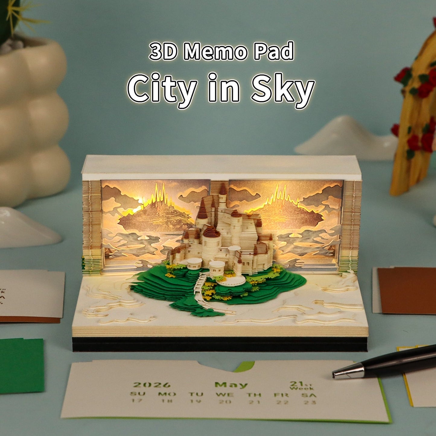 3D Calendar 2026 - City in Sky