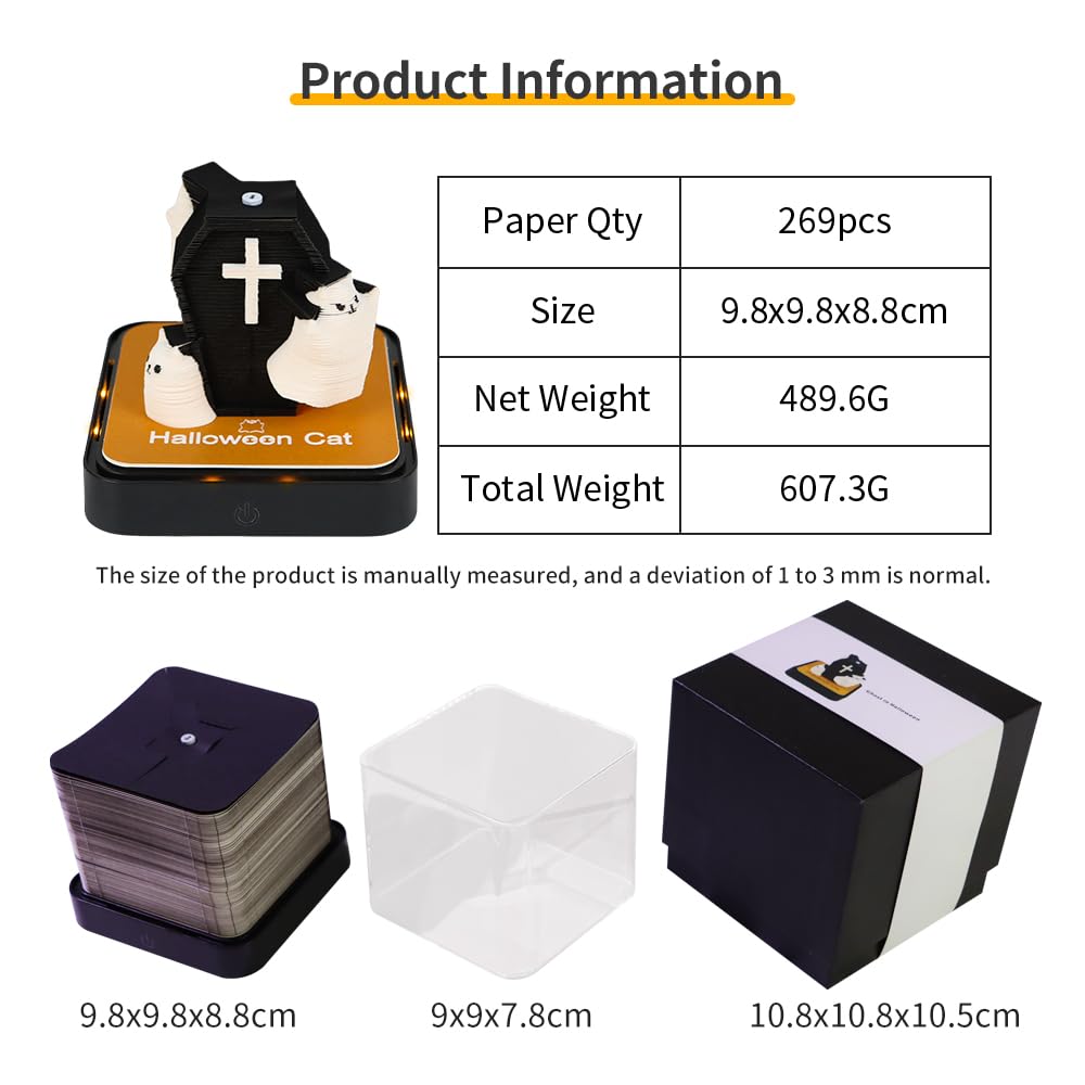 Calendario 3D 2026 - Gatto di Halloween