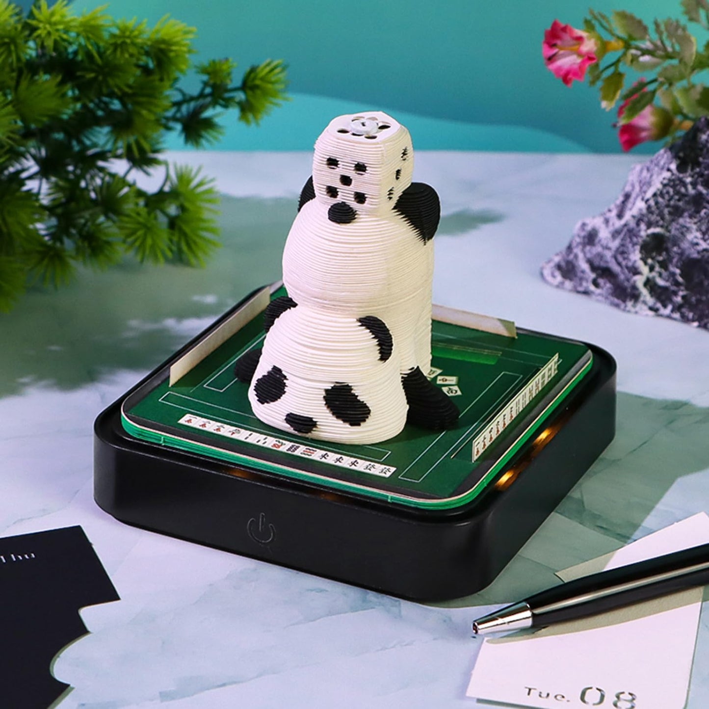 Calendario 3D 2026 - Mahjong Panda