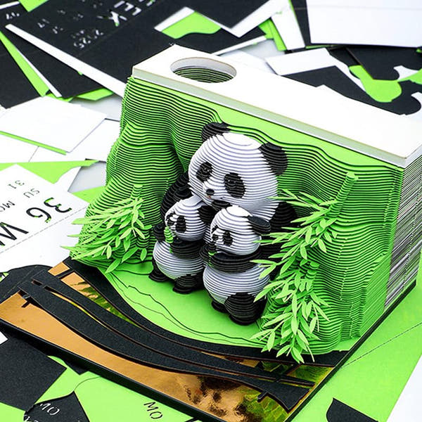 Calendario 3D 2026 - Panda B