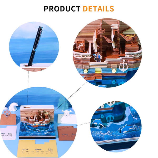 Calendario 3D 2026 - Nave pirata