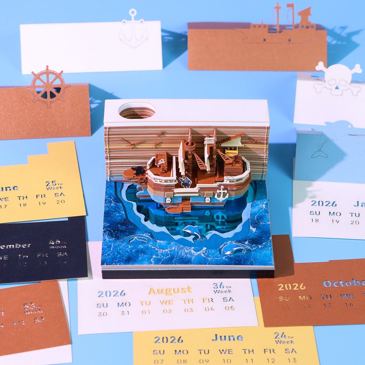 Calendario 3D 2026 - Nave pirata