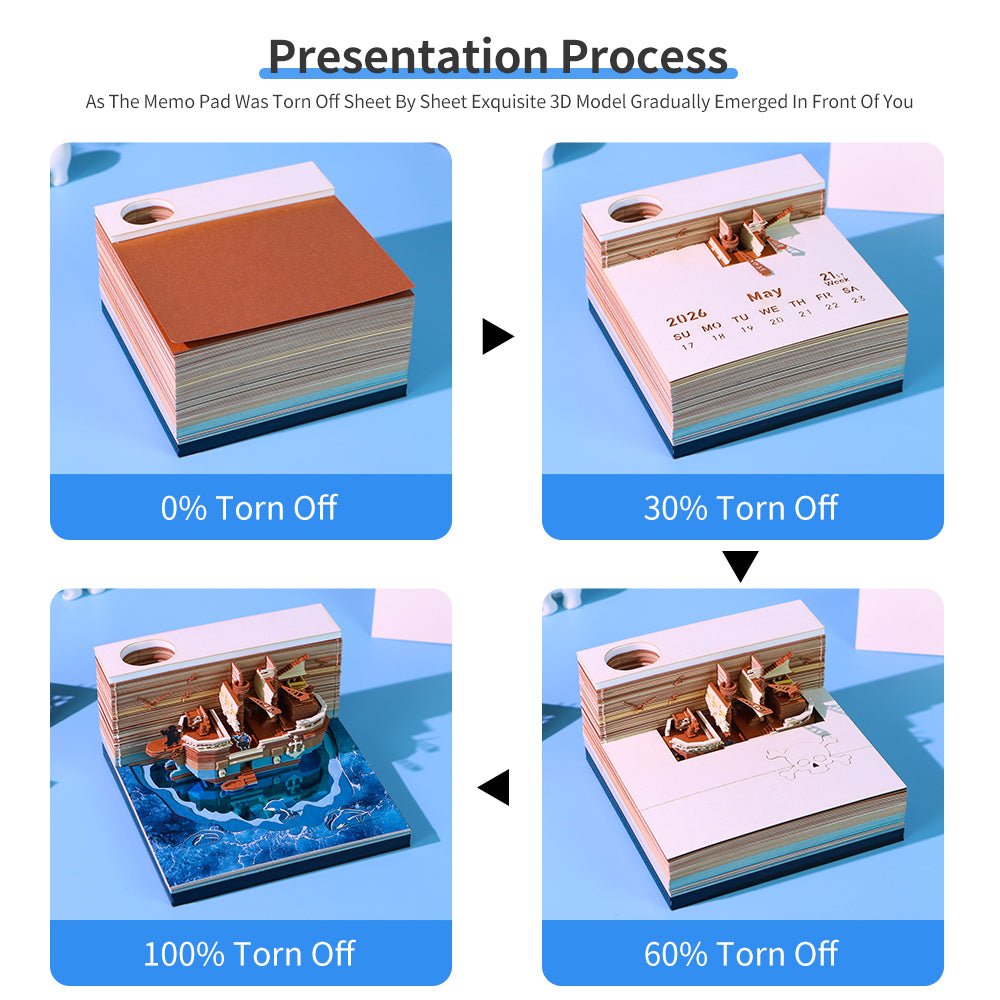 Calendario 3D 2026 - Nave pirata